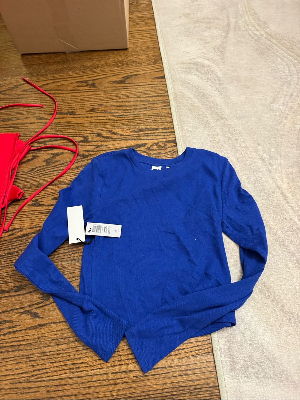 Aritzia Long Sleeve Crewneck Top - Royal Blue